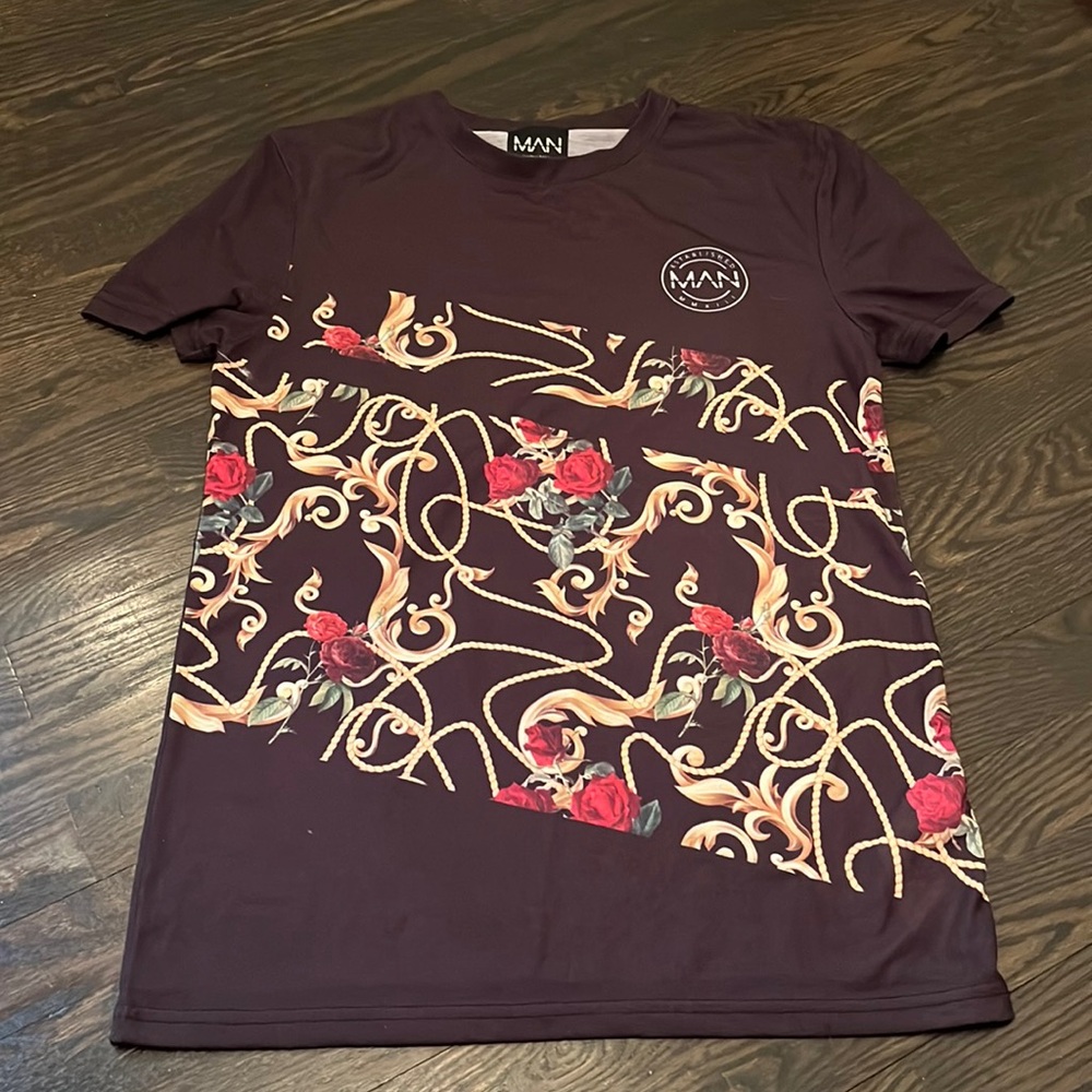 BoohooMAN TEE ROSES